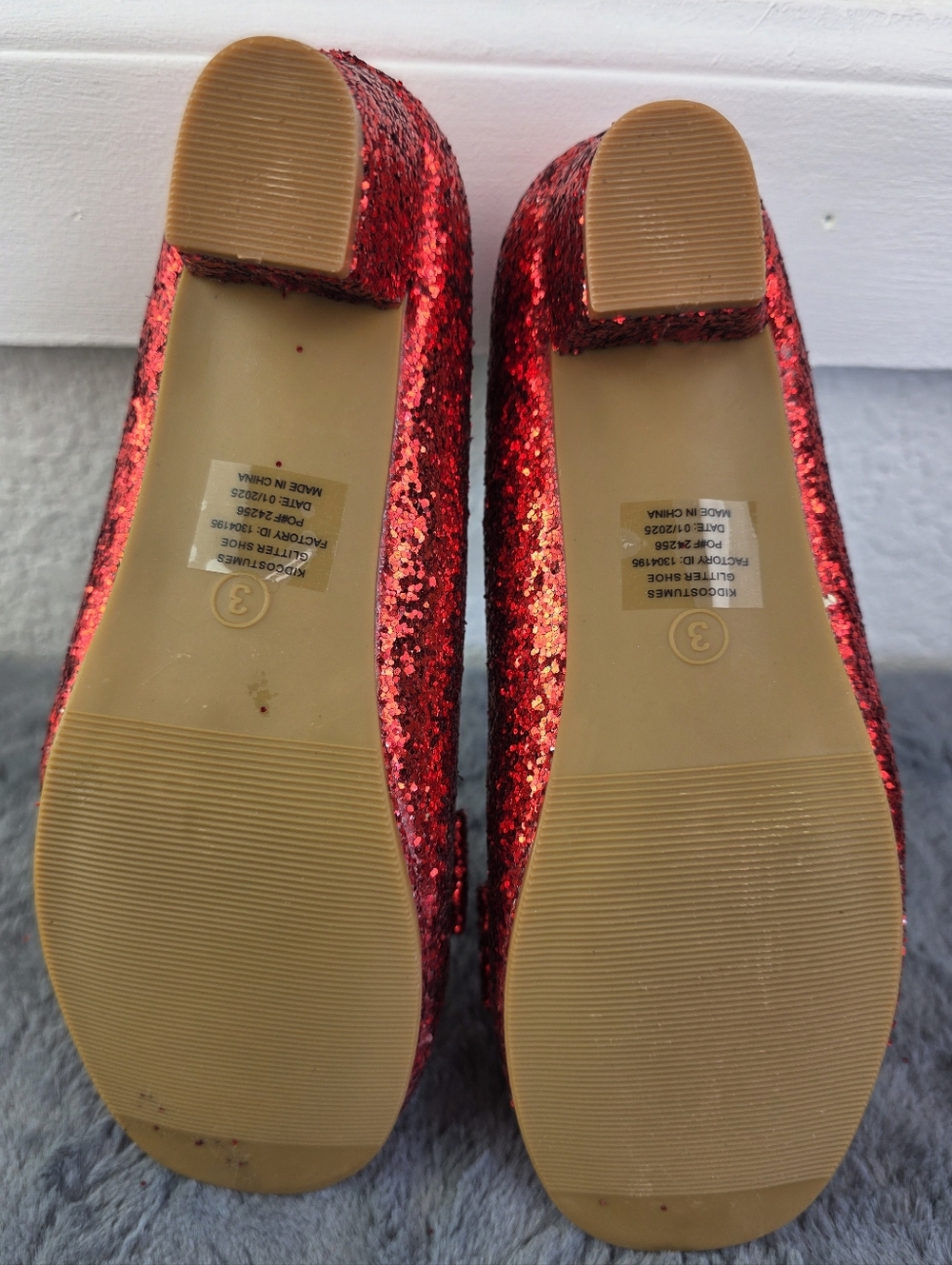 Dorothy's Red Ruby Slippers For Kids Size 3 - Picture 10 of 11